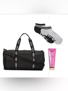 VSX Duffel Bag with socks and lotion